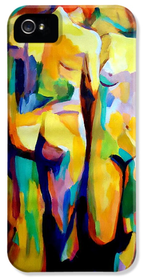 Affordable Paintings For Sale iPhone 5 Case featuring the painting Two figures by Helena Wierzbicki