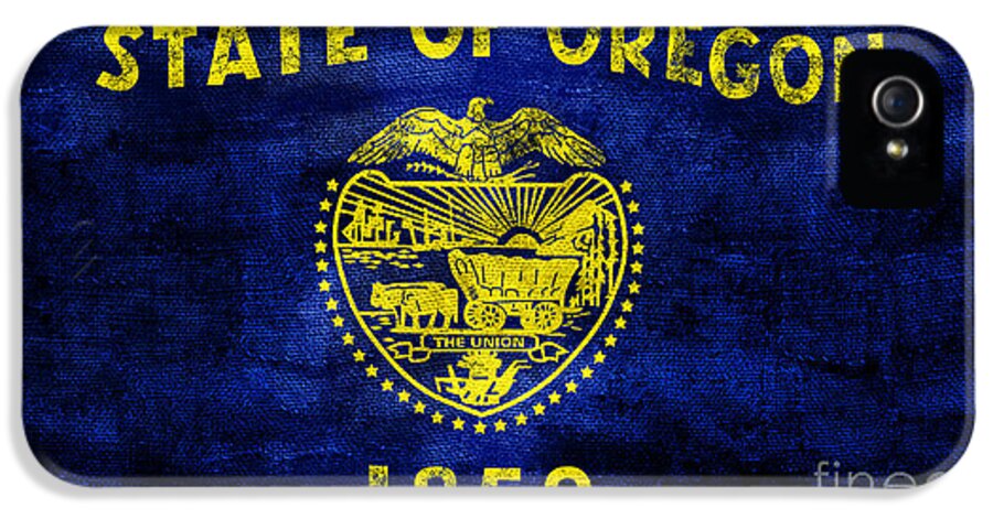 Oregon Flag iPhone 5 Case featuring the photograph Vintage Oregon Flag by Jon Neidert