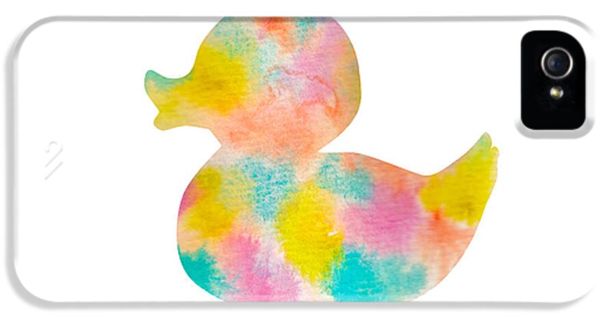 Nursery iPhone 5 Case featuring the digital art Watercolor Baby Duck by Nursery Art