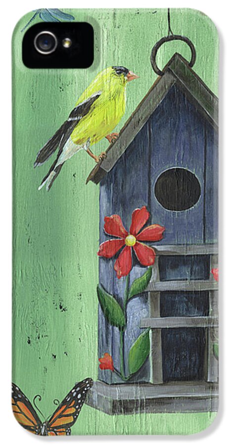 Bird iPhone 5 Case featuring the painting Welcome Goldfinch by Debbie DeWitt