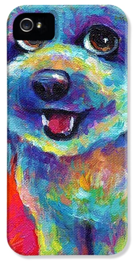 Instagood iPhone 5 Case featuring the photograph Whimsical Labradoodle Painting By by Svetlana Novikova