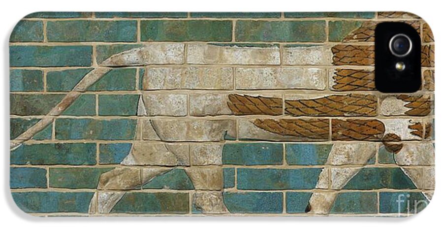 Babylonian iPhone 5 Case featuring the painting Lion Relief From The Processional Way In Babylon, C.605-562 Bc (glazed Brick) by Babylonian