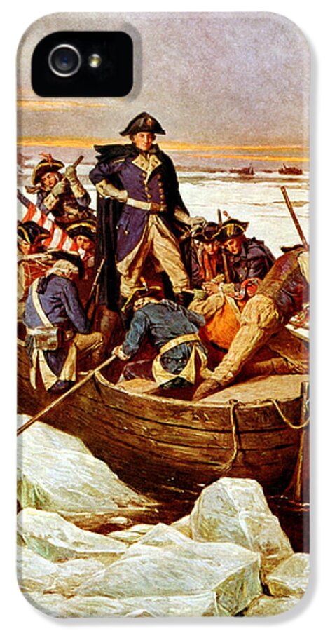 George Washington iPhone 5 Case featuring the painting General Washington Crossing The Delaware River by War Is Hell Store