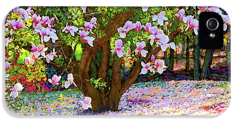 Landscape iPhone 5 Case featuring the painting Magnolia Melody by Jane Small