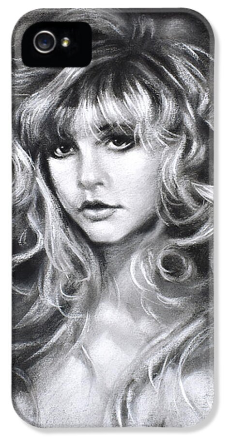 Stevie Nicks iPhone 5 Case featuring the drawing Stevie Nicks by Ylli Haruni