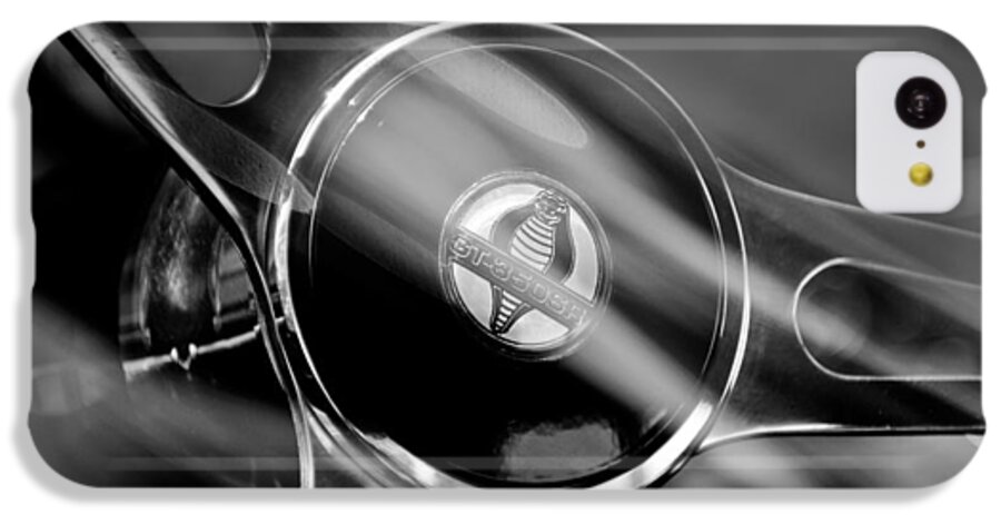1965 Ford Mustang Cobra Emblem Steering Wheel iPhone 5c Case featuring the photograph 1965 Ford Mustang Cobra Emblem Steering Wheel by Jill Reger