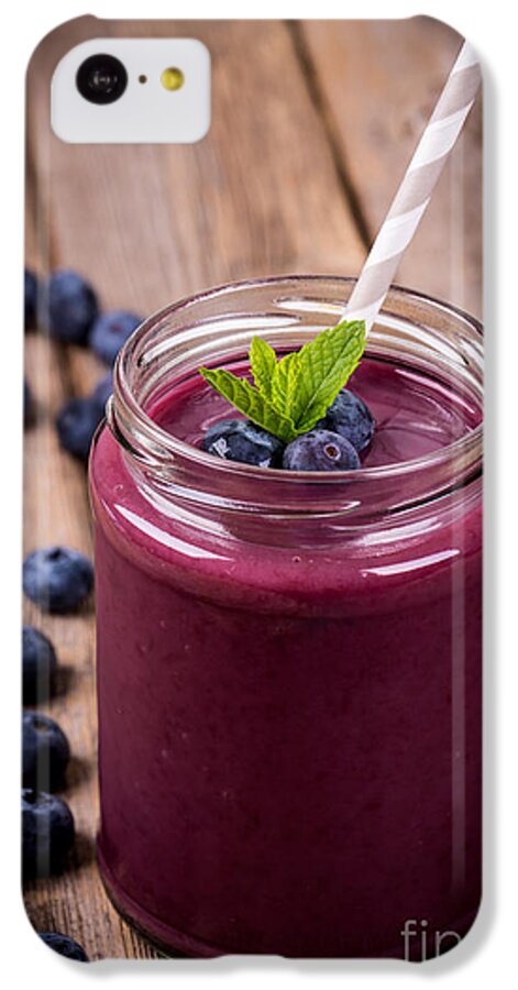 Background iPhone 5c Case featuring the photograph Blueberry smoothie #2 by Jane Rix