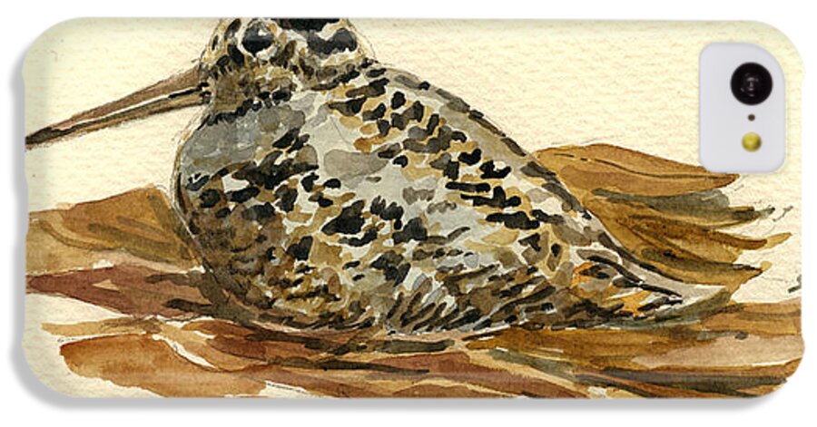 Woodcock iPhone 5c Case featuring the painting Woodcock #2 by Juan Bosco