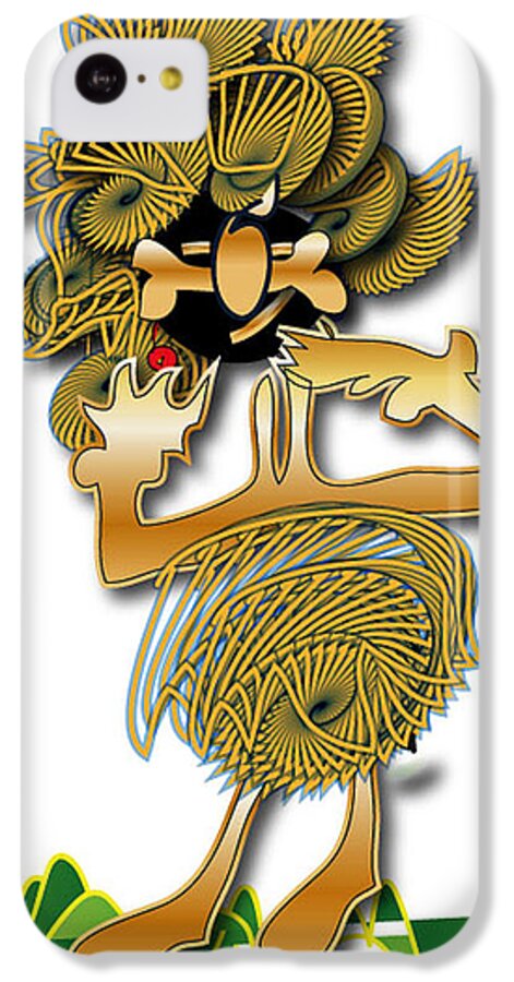African Art iPhone 5c Case featuring the digital art African Dancer with Bone by Marvin Blaine