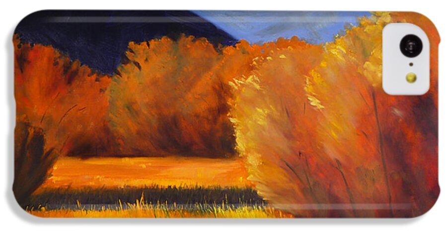 Autumn iPhone 5c Case featuring the painting Autumn Field by Nancy Merkle