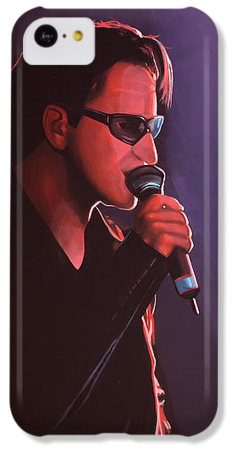 U2 iPhone 5c Case featuring the painting Bono U2 by Paul Meijering