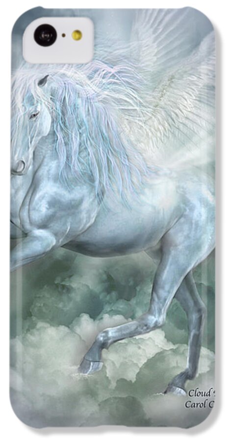 Pegasus iPhone 5c Case featuring the mixed media Cloud Dancer by Carol Cavalaris