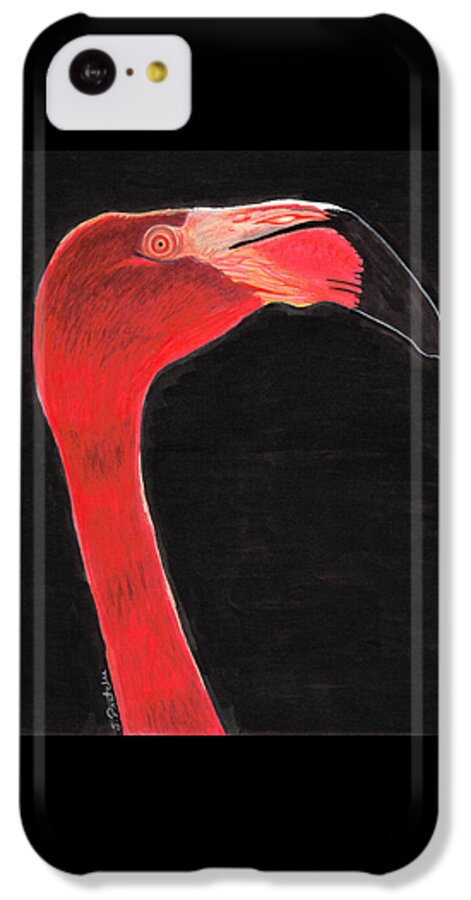 Flamingo iPhone 5c Case featuring the painting Flamingo Art By Sharon Cummings by Sharon Cummings