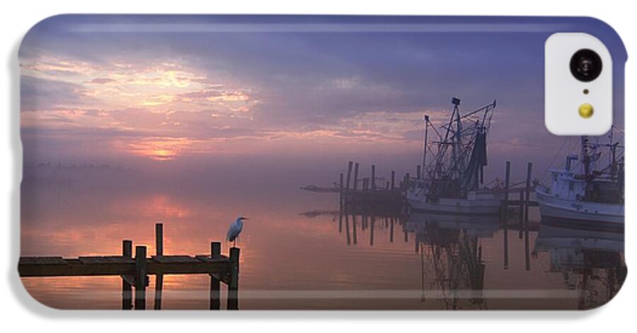 Swansboro North Carolina iPhone 5c Case featuring the photograph Foggy Sunset over Swansboro by Benanne Stiens