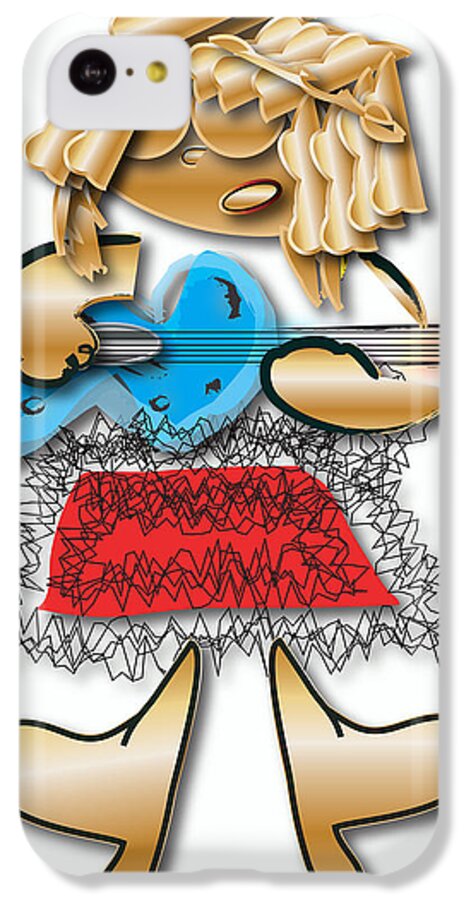 Girl Guitar Player iPhone 5c Case featuring the digital art Girl Rocker 6 String Guitar by Marvin Blaine