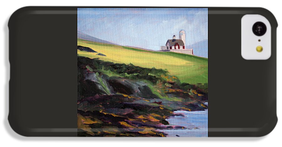 Ireland iPhone 5c Case featuring the painting Irish Lighthouse by Nancy Merkle