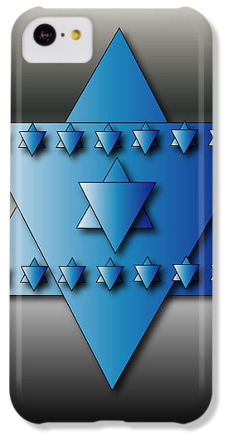 Hanukkah iPhone 5c Case featuring the digital art Jewish Stars by Marvin Blaine