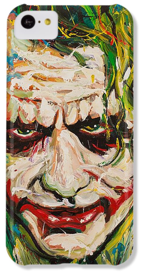 Joker iPhone 5c Case featuring the painting Joker by Michael Wardle