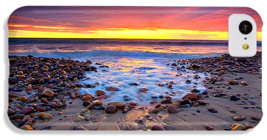 Sunset Pebbles Stones Beach Seascape Seascapes Karrara Hallett Cove Adelaide South Australia Australian iPhone 5c Case featuring the photograph Karrara Sunset by Bill Robinson