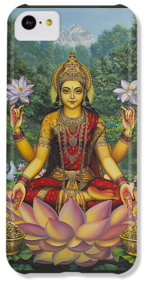 Lakshmi iPhone 5c Case featuring the painting Lakshmi by Vrindavan Das