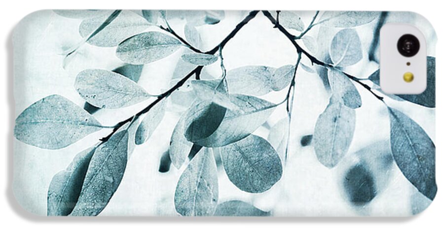 Foliage iPhone 5c Case featuring the photograph Leaves In Dusty Blue by Priska Wettstein