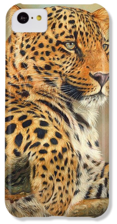 Leopard iPhone 5c Case featuring the painting Leopard by David Stribbling