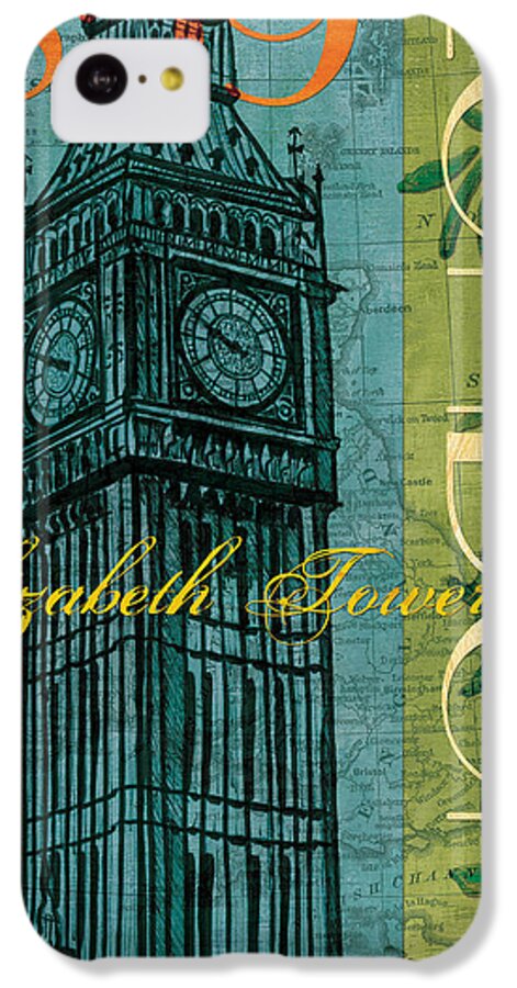Travel Poster iPhone 5c Case featuring the painting London 1859 by Debbie DeWitt