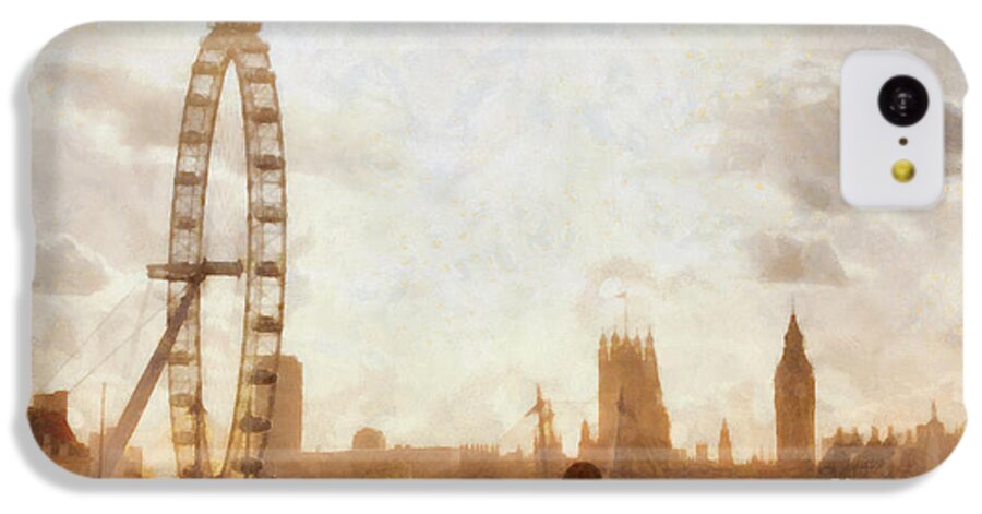 #faatoppicks iPhone 5c Case featuring the painting London skyline at dusk 01 by Pixel Chimp