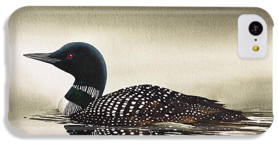 Loon iPhone 5c Case featuring the painting Loon in Still Waters by James Williamson