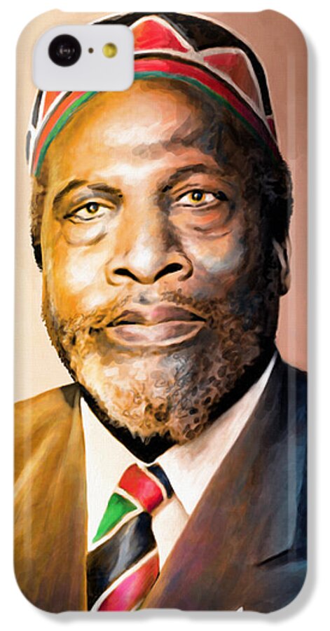 Uhuru iPhone 5c Case featuring the painting Mzee Jomo Kenyatta by Anthony Mwangi