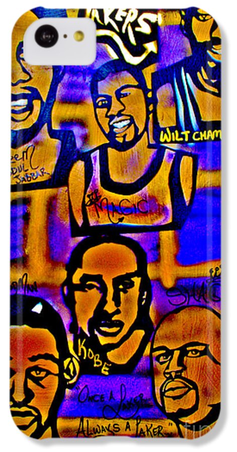 Magic Johnson iPhone 5c Case featuring the painting Once A Laker... by Tony B Conscious