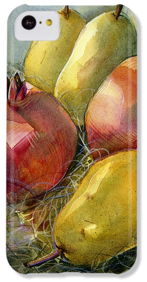 Jen Norton iPhone 5c Case featuring the painting Pomegranates and Pears by Jen Norton