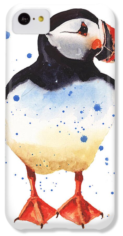 Puffin iPhone 5c Case featuring the painting Puffin Watercolor by Alison Fennell