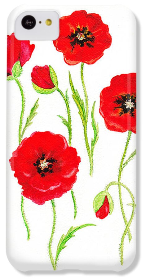 Poppies iPhone 5c Case featuring the painting Red Poppies by Irina Sztukowski