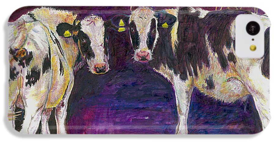 Cow iPhone 5c Case featuring the painting Sheltering cows by Helen White