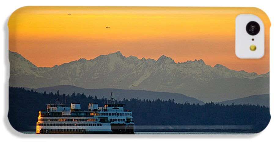 Sunset iPhone 5c Case featuring the photograph Sunset over Olympic Mountains by Dan Mihai