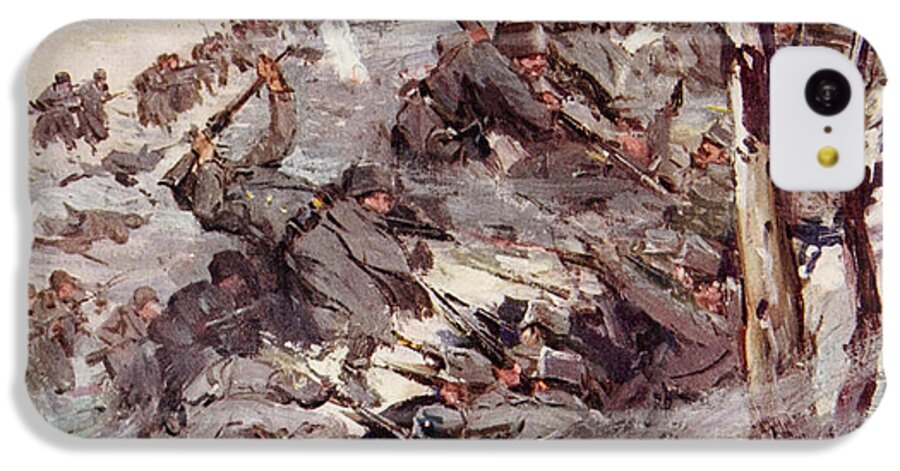 World iPhone 5c Case featuring the painting The Russians fighting their way over the Carpathians by Cyrus Cuneo