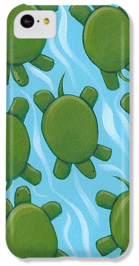Turtle iPhone 5c Case featuring the painting Turtle Nursery Art by Christy Beckwith