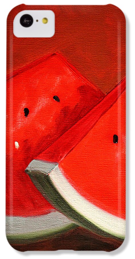Watermelon iPhone 5c Case featuring the painting Watermelon by Nancy Merkle