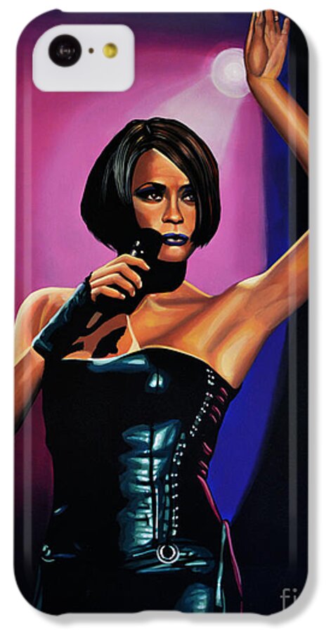 Whitney Houston iPhone 5c Case featuring the painting Whitney Houston On Stage by Paul Meijering