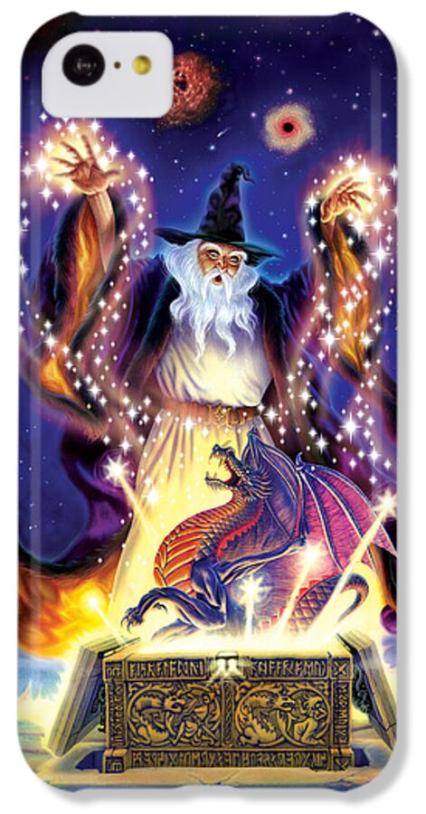 Wizard iPhone 5c Case featuring the photograph Wizard Dragon Spell by MGL Meiklejohn Graphics Licensing