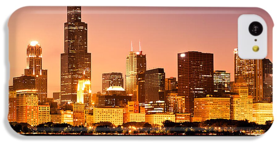 America iPhone 5c Case featuring the photograph Chicago Skyline at Night #5 by Paul Velgos