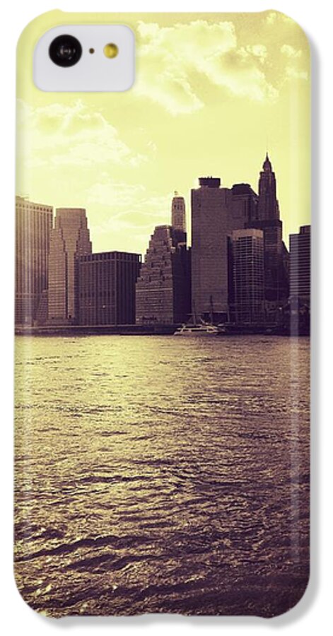 New York City iPhone 5c Case featuring the photograph Sunset Over Manhattan by Vivienne Gucwa