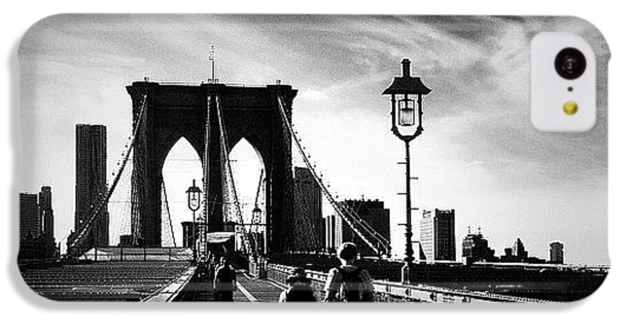 Brooklyn Bridge iPhone 5c Case featuring the photograph Walking Over the Brooklyn Bridge - New York City by Vivienne Gucwa