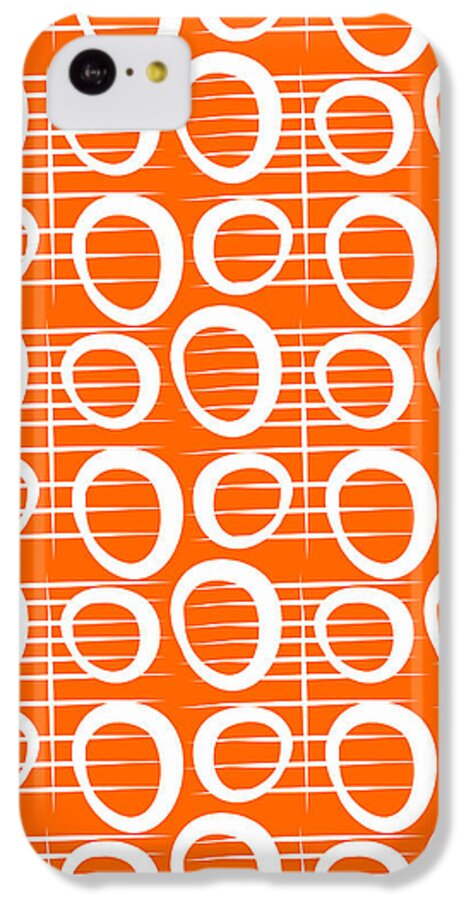 Orange iPhone 5c Case featuring the mixed media Tangerine Loop #1 by Linda Woods