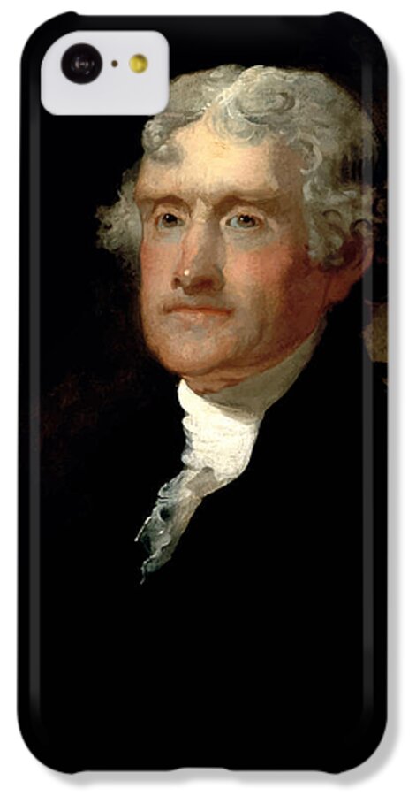Thomas Jefferson iPhone 5c Case featuring the painting President Thomas Jefferson #3 by War Is Hell Store