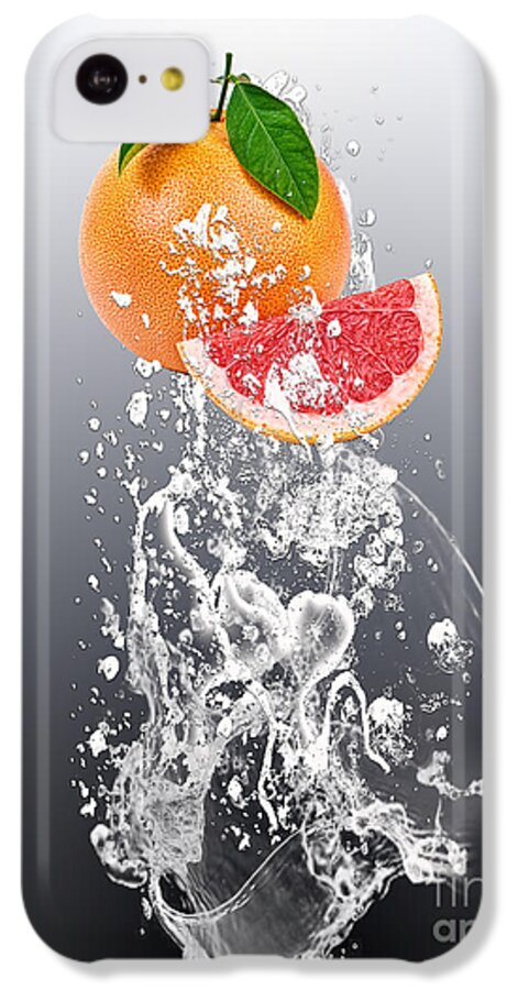 Grapefruit iPhone 5c Case featuring the mixed media Grapefruit Splash #3 by Marvin Blaine