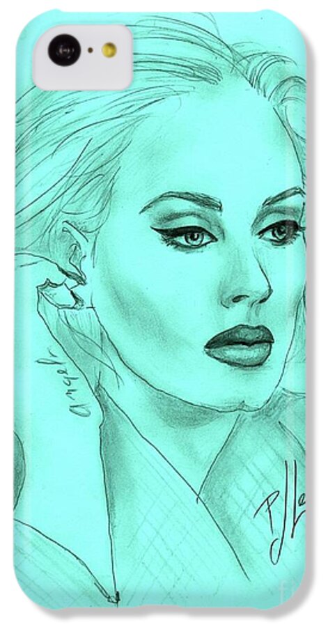 Adele iPhone 5c Case featuring the drawing Adele by PJ Lewis