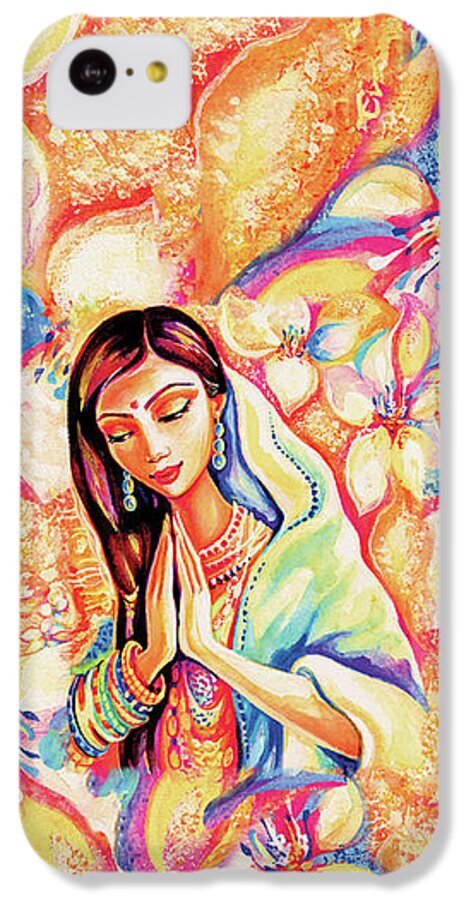 Praying Woman iPhone 5c Case featuring the painting Little Himalayan Pray by Eva Campbell