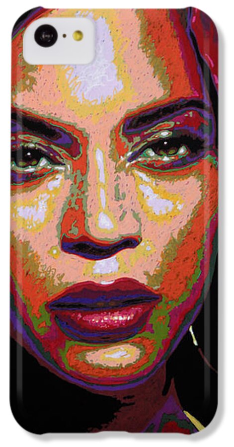 Beyonce Knowles Carter iPhone 5c Case featuring the painting Beyonce by Maria Arango